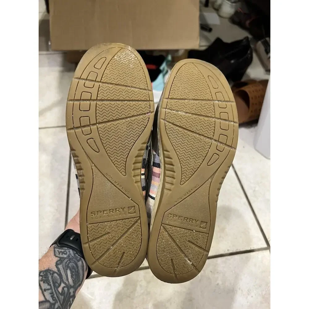 Sperry Topsider Gray Leather Lace Up Boat Shoes Sz 7.5